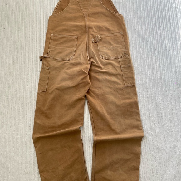 Carharrt R01 Brown Duck Canvas Work Bib Overalls - Picture 3 of 8